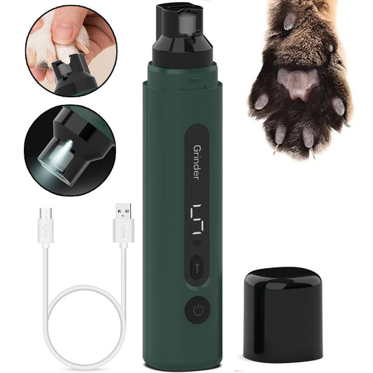 Quiet Electric Dog & Cat Nail Grinder – Rechargeable 5-Speed Pet Nail Trimmer