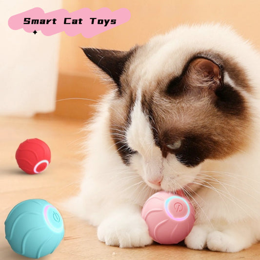 Smart Cat Toy Rolling Ball – Automatic Interactive USB Bouncing Ball for Cats & Kittens
