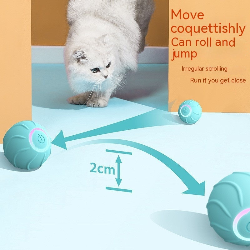 Smart Cat Toy Rolling Ball – Automatic Interactive USB Bouncing Ball for Cats & Kittens