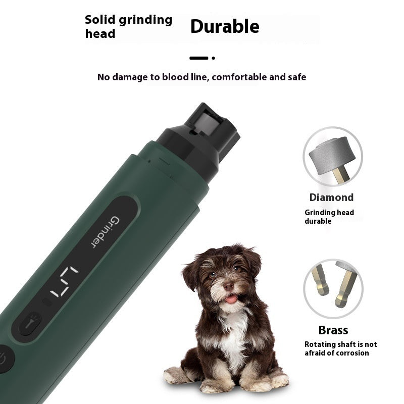 Quiet Electric Dog & Cat Nail Grinder – Rechargeable 5-Speed Pet Nail Trimmer