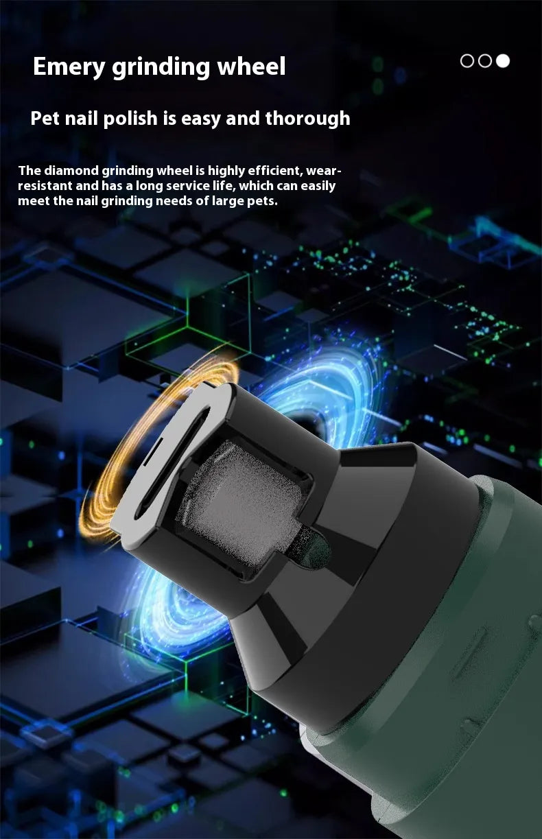 Quiet Electric Dog & Cat Nail Grinder – Rechargeable 5-Speed Pet Nail Trimmer