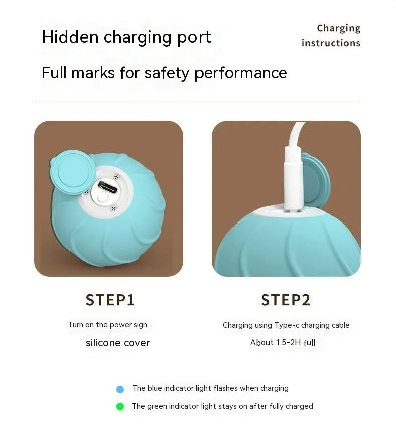 Smart Cat Toy Rolling Ball – Automatic Interactive USB Bouncing Ball for Cats & Kittens