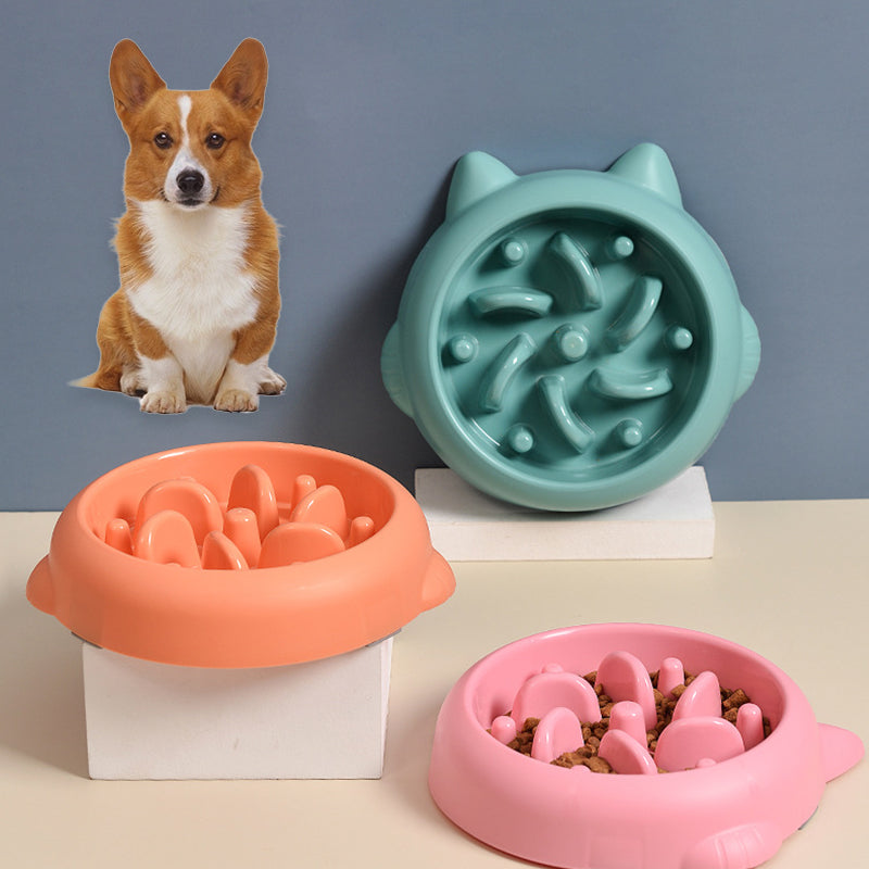 Pet Slow Feeder Bowl – Anti-Choking & Anti-Gulping Feeding Dish for Dogs & Cats