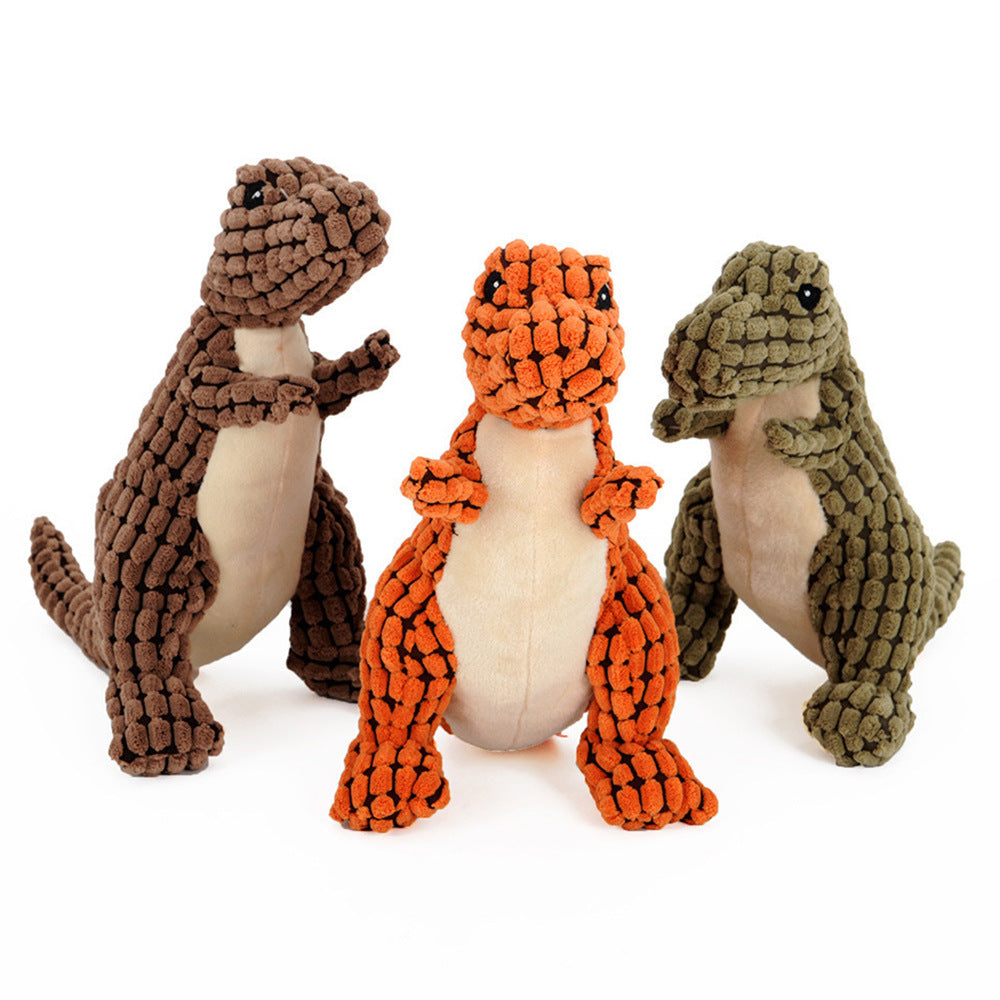 Dinosaur Dog Toy – Interactive Chew Toy for Large & Small Dogs with Squeaker