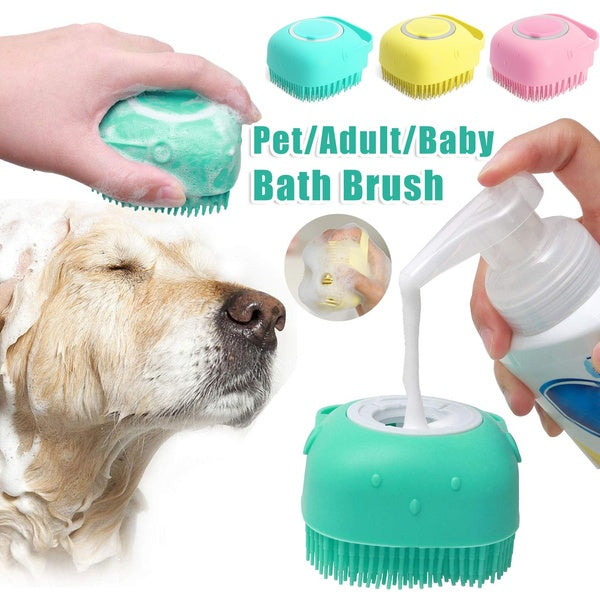 Silicone Dog Bath Massage – Easy Shampoo Pour & Pet Grooming Tool