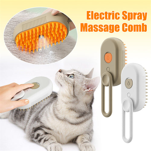 Cat Steam Brush – 3-in-1 Electric Spray Grooming Brush for Cats & Dogs