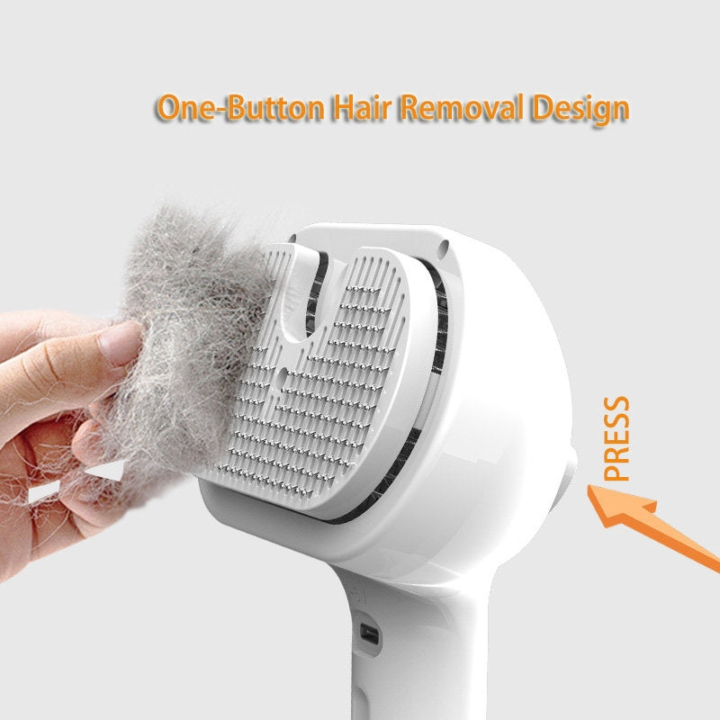 Self-Cleaning Pet Grooming Comb – Dematting Hair Remover Brush with Built-in Mist