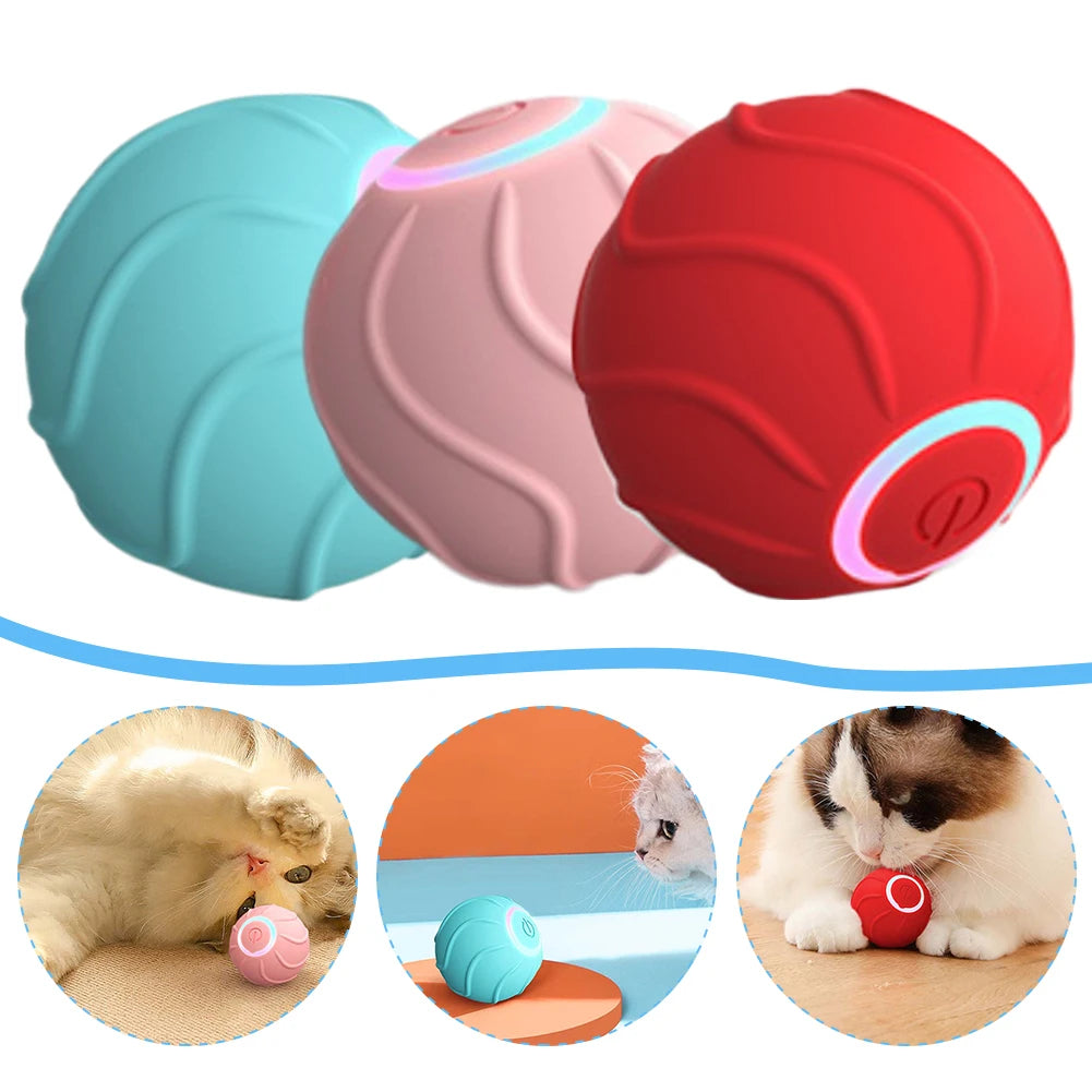 Smart Cat Toy Rolling Ball – Automatic Interactive USB Bouncing Ball for Cats & Kittens