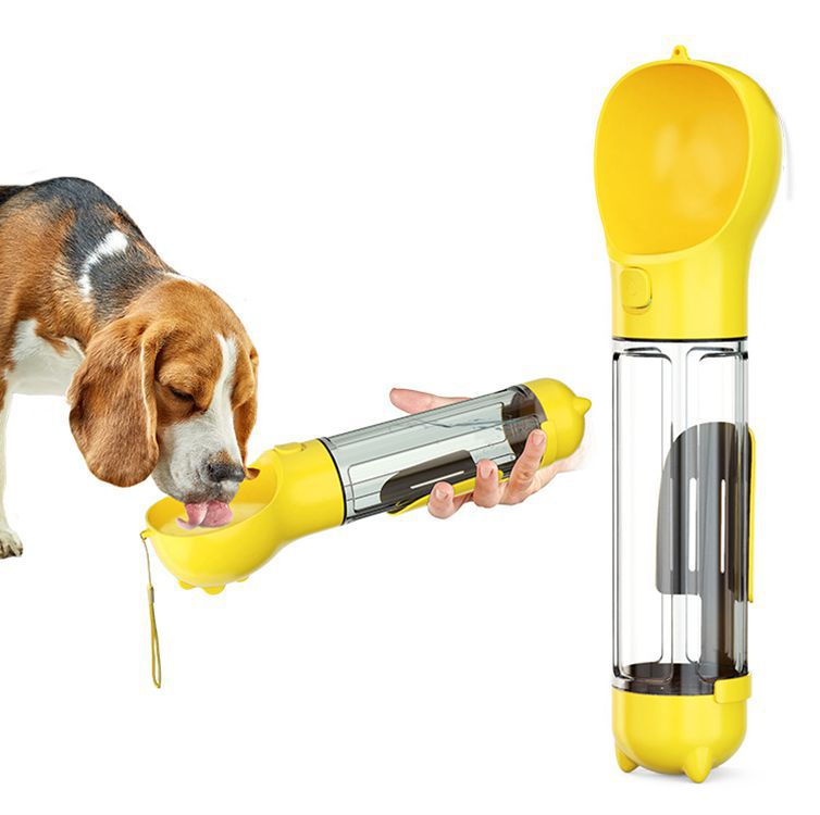 3-in-1 Portable Dog Water & Food Bottle – Travel Feeder & Poop Dispenser for Big Dogs