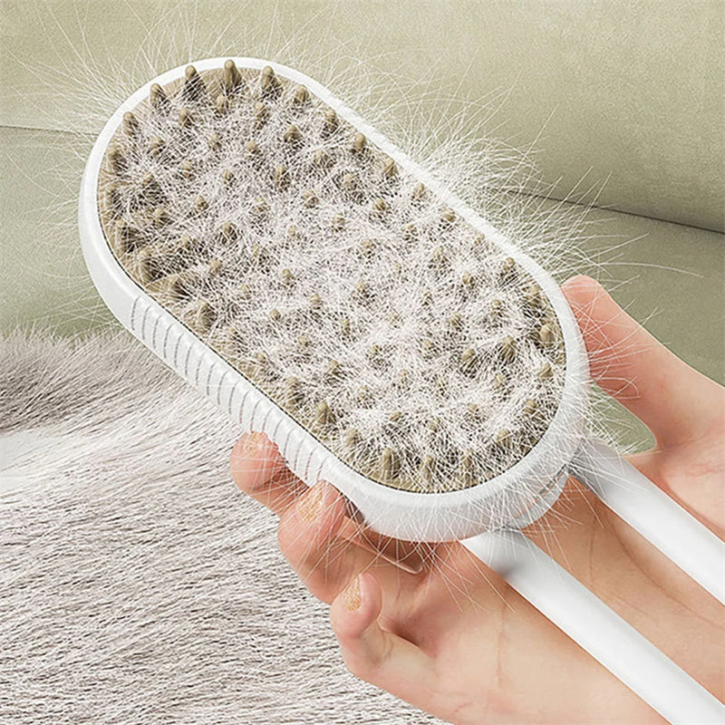 Cat Steam Brush – 3-in-1 Electric Spray Grooming Brush for Cats & Dogs