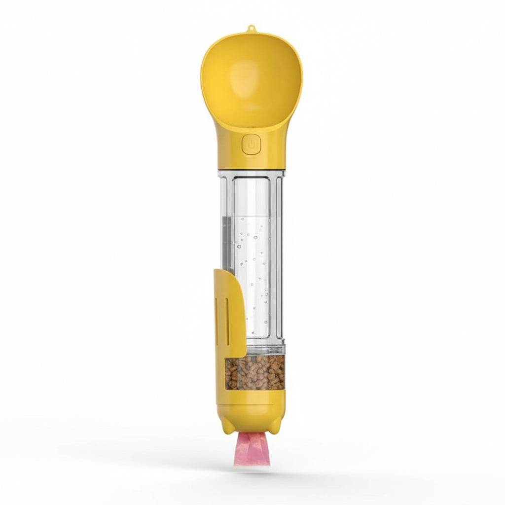 3-in-1 Portable Dog Water & Food Bottle – Travel Feeder & Poop Dispenser for Big Dogs