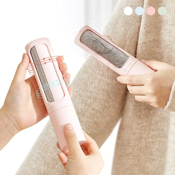 Reusable Pet Hair Remover Brush – 2-in-1 Self-Cleaning Lint Roller for Cat & Dog Fur